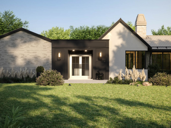 Rendu 3D détaillé du plan de maison moderne conçu par les architectes de Pammax Design & Architecture, montrant l'architecture.