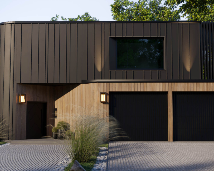 Rendu 3D détaillé du plan de maison conçu par les architectes de Pammax Design, montrant l'architecture.