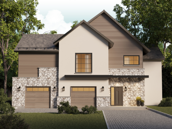 Rendu 3D détaillé du plan de maison moderne conçu par les architectes de Pammax Design & Architecture, montrant l'architecture.