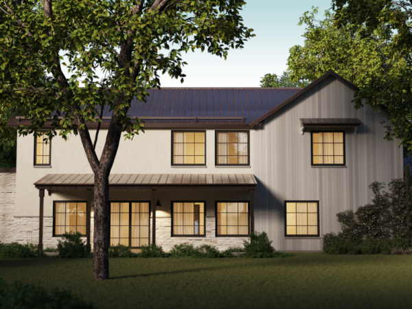 Rendu 3D détaillé du plan de maison moderne conçu par les architectes de Pammax Design & Architecture, montrant l'architecture.