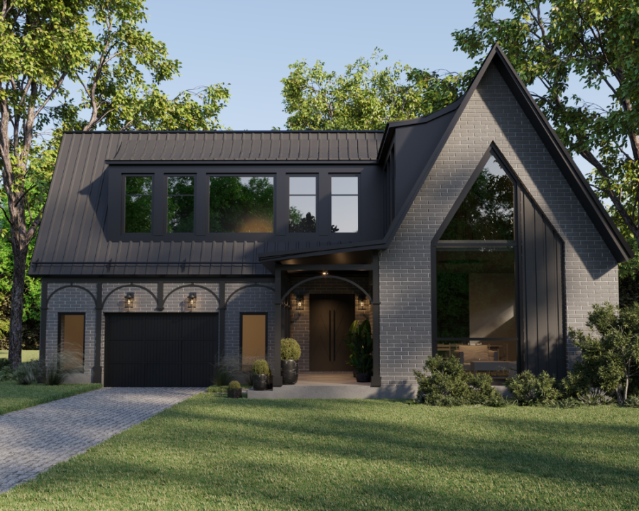 Rendu 3D détaillé du plan de maison moderne conçu par les architectes de Pammax Design & Architecture, montrant l'architecture.