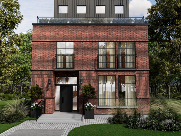 Rendu 3D détaillé du plan de maison moderne conçu par les architectes de Pammax Design, montrant l'architecture.