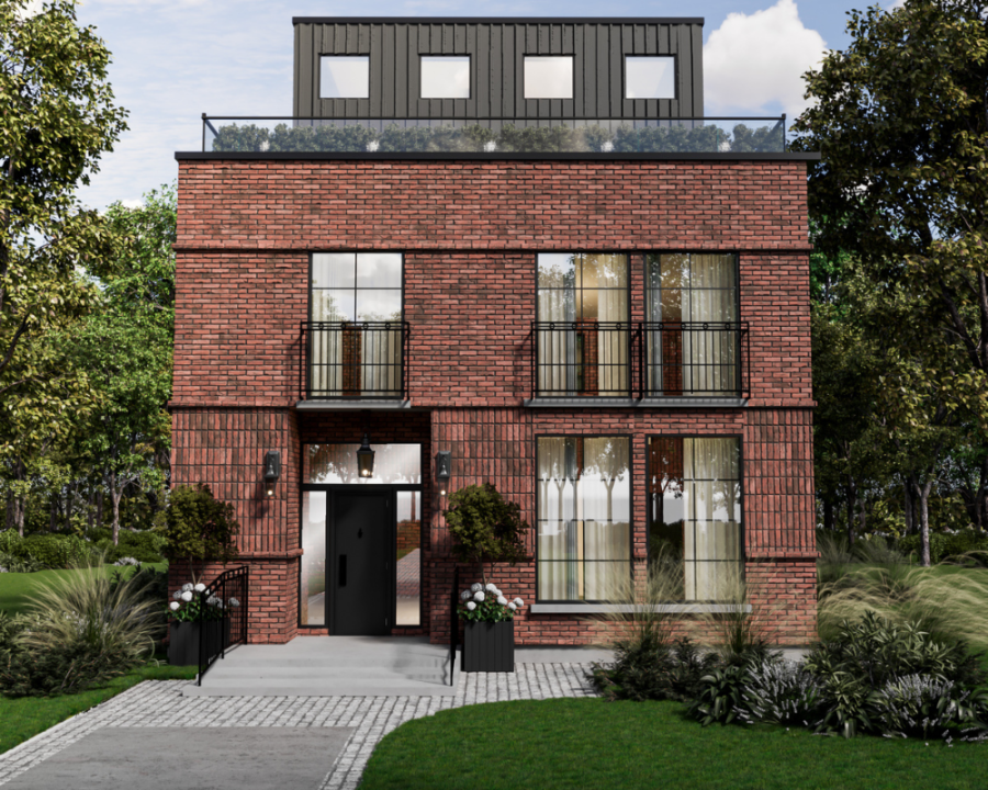 Rendu 3D détaillé du plan de maison moderne conçu par les architectes de Pammax Design, montrant l'architecture.