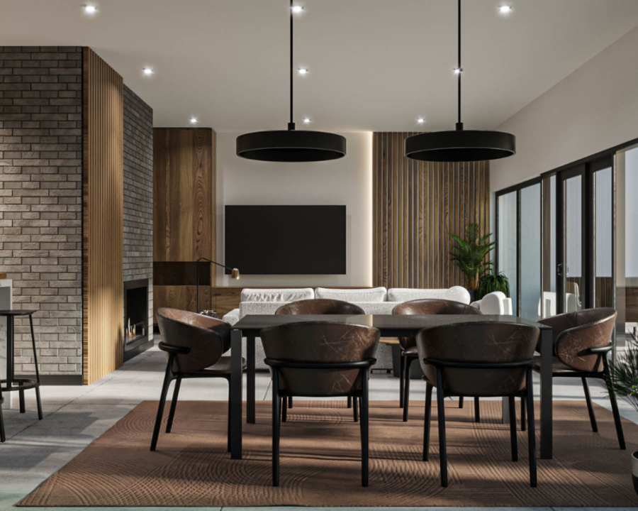 Rendu 3D détaillé du plan de maison moderne conçu par les architectes de Pammax Design, montrant l'architecture.