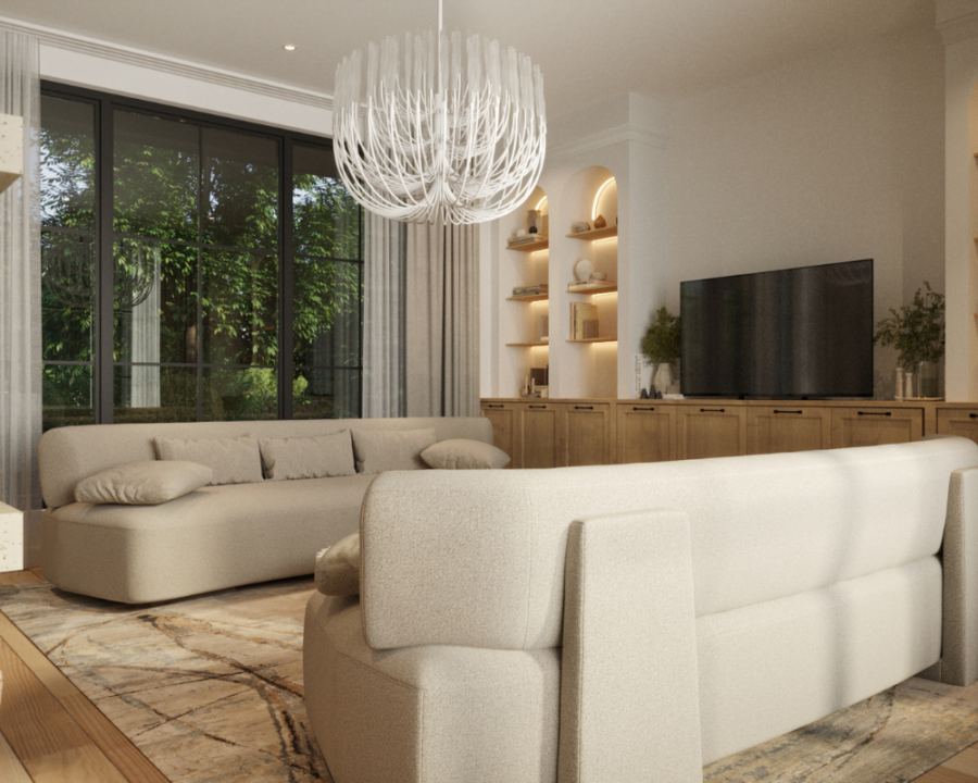 Rendu 3D détaillé du plan de maison conçu par les architectes de Pammax Design, montrant l'architecture.
