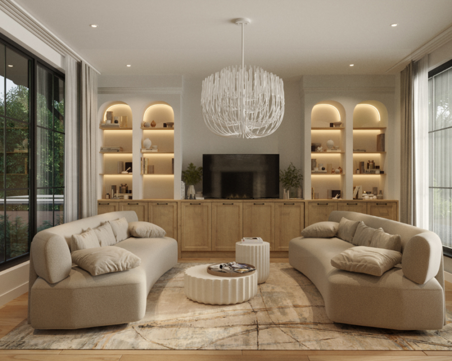 Rendu 3D détaillé du plan de maison conçu par les architectes de Pammax Design, montrant l'architecture.