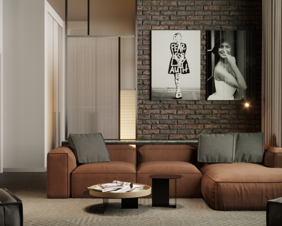 Rendu 3D détaillé du plan de maison Scandinave conçu par les architectes de Pammax Design, montrant l'architecture.