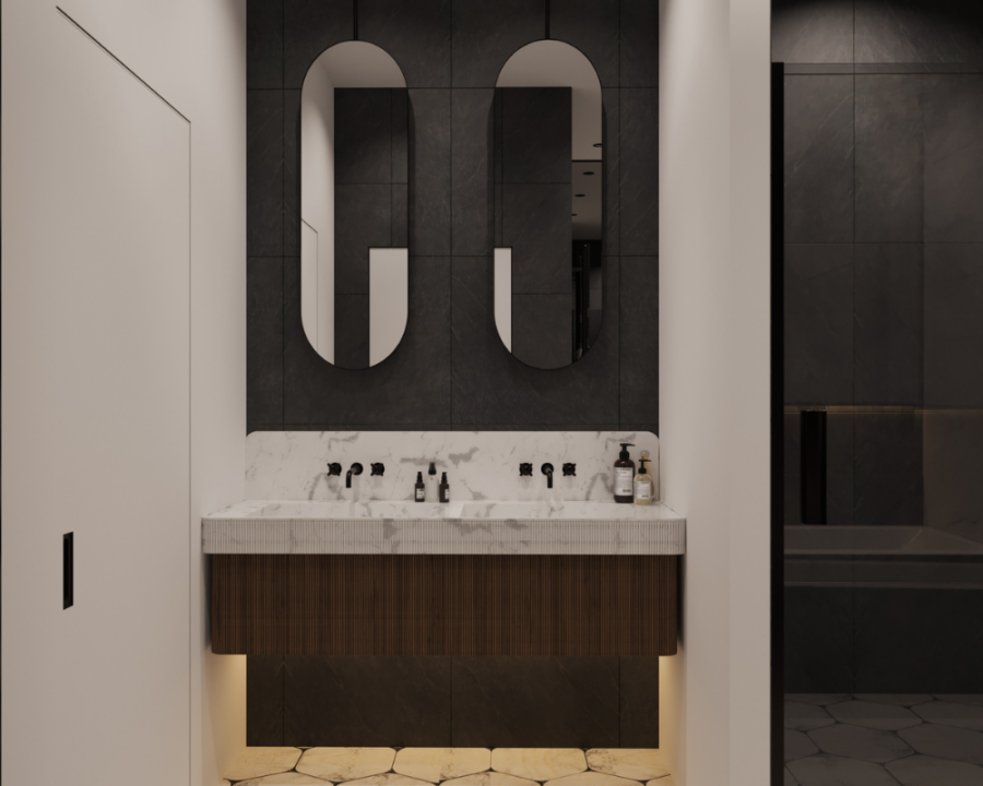 Rendu 3D détaillé du plan de maison conçu par les architectes de Pammax Design, montrant l'architecture.