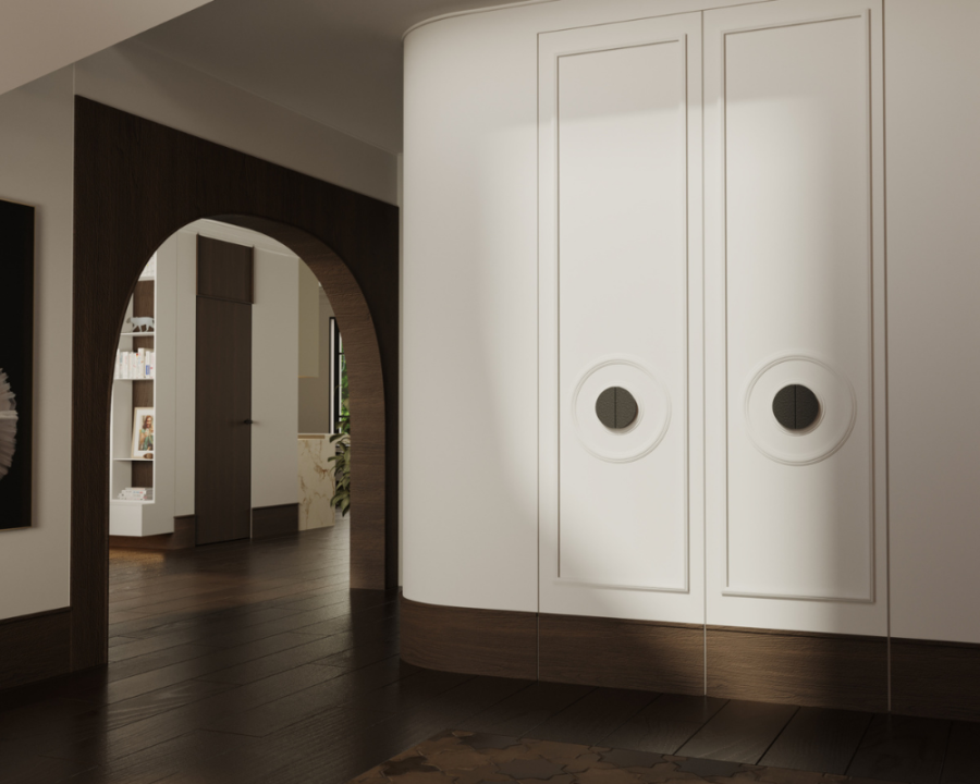 Rendu 3D détaillé du plan de maison conçu par les architectes de Pammax Design, montrant l'architecture.