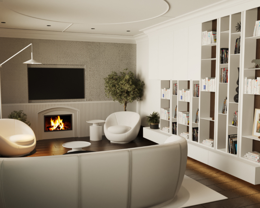 Rendu 3D détaillé du plan de maison conçu par les architectes de Pammax Design, montrant l'architecture.