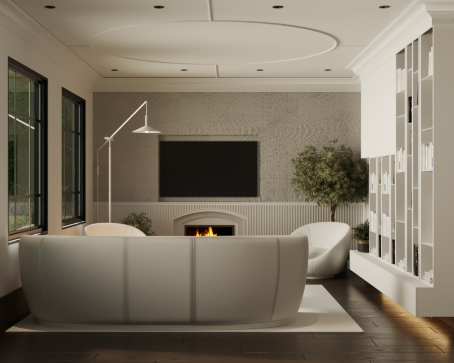 Rendu 3D détaillé du plan de maison conçu par les architectes de Pammax Design, montrant l'architecture.