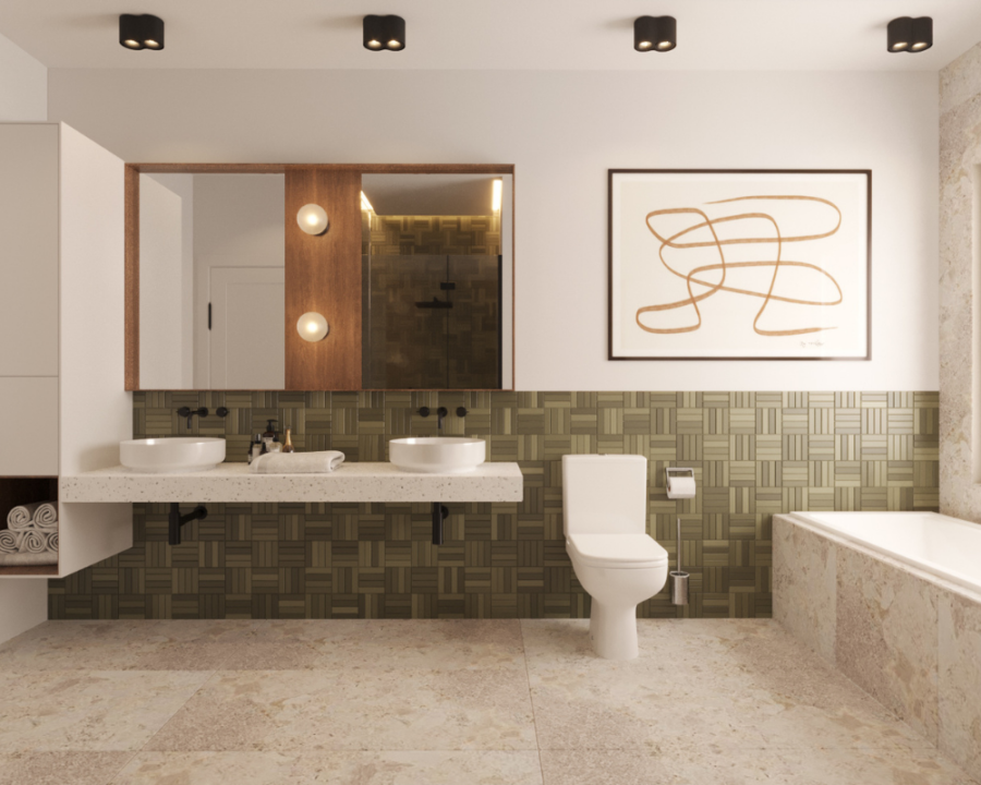 Rendu 3D détaillé du plan de maison moderne et contemporaine conçu par les architectes de Pammax Design, montrant l'architecture.
