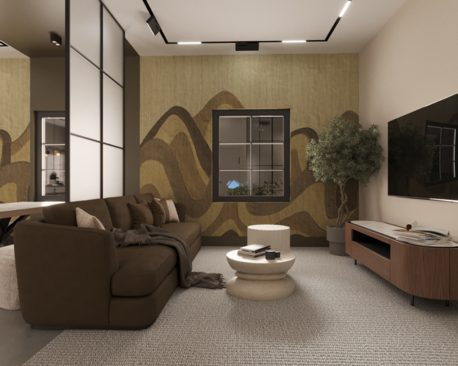 Rendu 3D détaillé du plan de maison moderne et contemporaine conçu par les architectes de Pammax Design, montrant l'architecture.