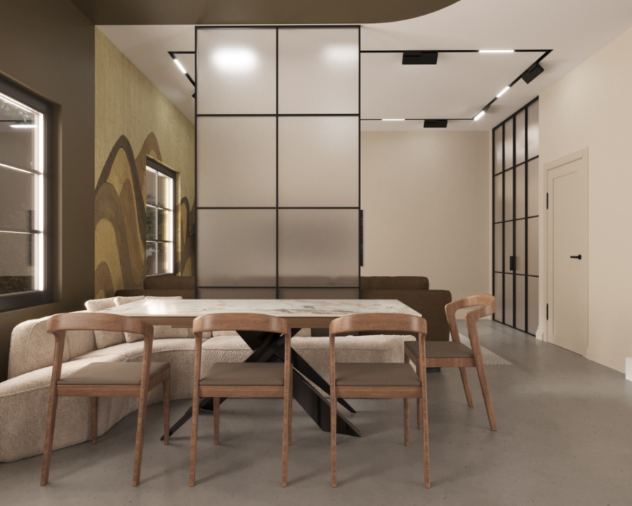 Rendu 3D détaillé du plan de maison moderne et contemporaine conçu par les architectes de Pammax Design, montrant l'architecture.