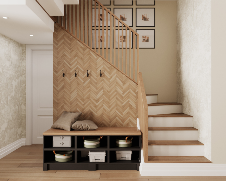 Rendu 3D détaillé du plan de maison Farmhouse conçu par les architectes de Pammax Design, montrant l'architecture.