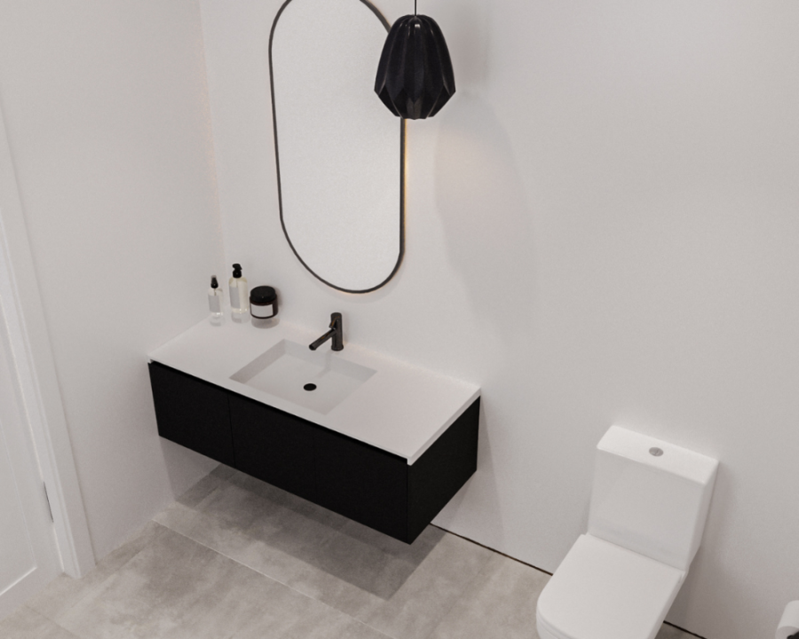 Rendu 3D détaillé du plan de duplex conçu par les architectes de Pammax Design, montrant l'architecture.