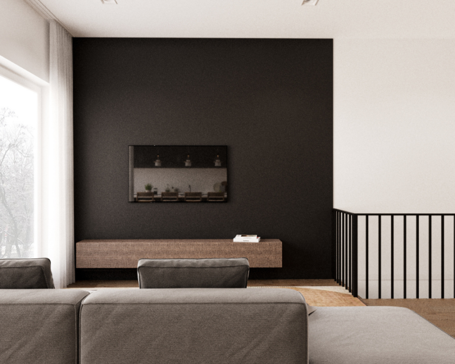 Rendu 3D détaillé du plan de quadruplex conçu par les architectes de Pammax Design, montrant l'architecture.