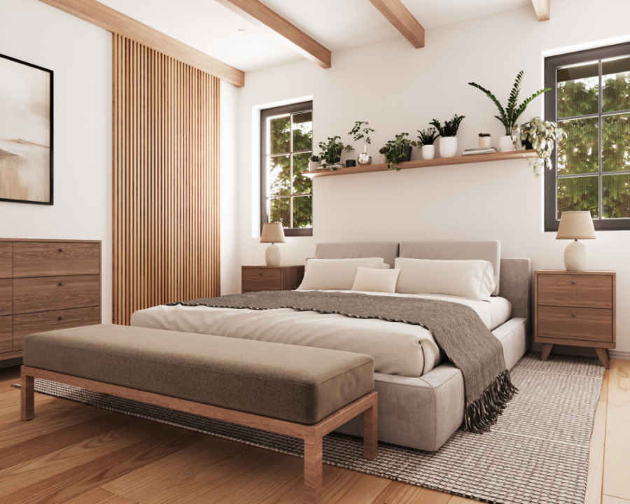Rendu 3D détaillé du plan de maison conçu par les architectes de Pammax Design, montrant l'architecture.