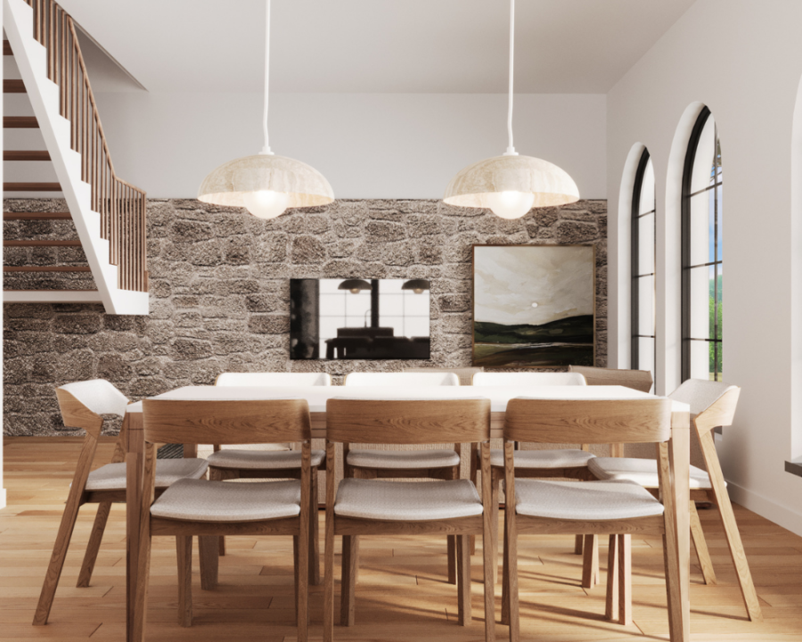 Rendu 3D détaillé du plan de maison conçu par les architectes de Pammax Design, montrant l'architecture.