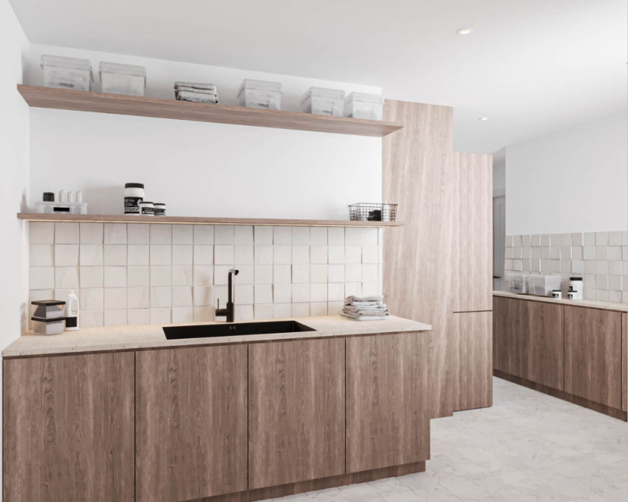Rendu 3D détaillé du plan de maison Farmhouse conçu par les architectes de Pammax Design, montrant l'architecture.