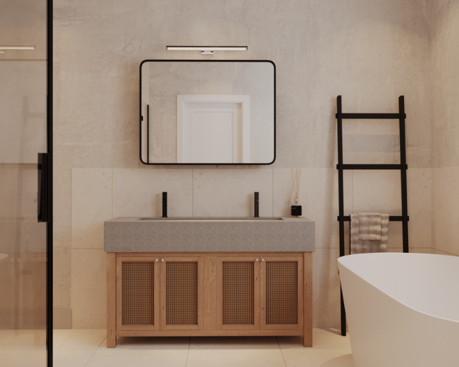 Rendu 3D détaillé du plan de maison unifamiliale conçu par les architectes de Pammax Design, montrant l'architecture.