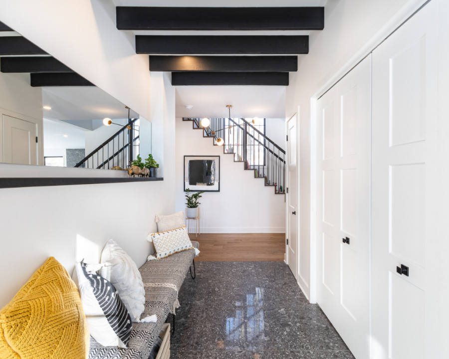 Rendu 3D détaillé du plan de maison rustique conçu par les architectes de Pammax Design, montrant l'architecture.