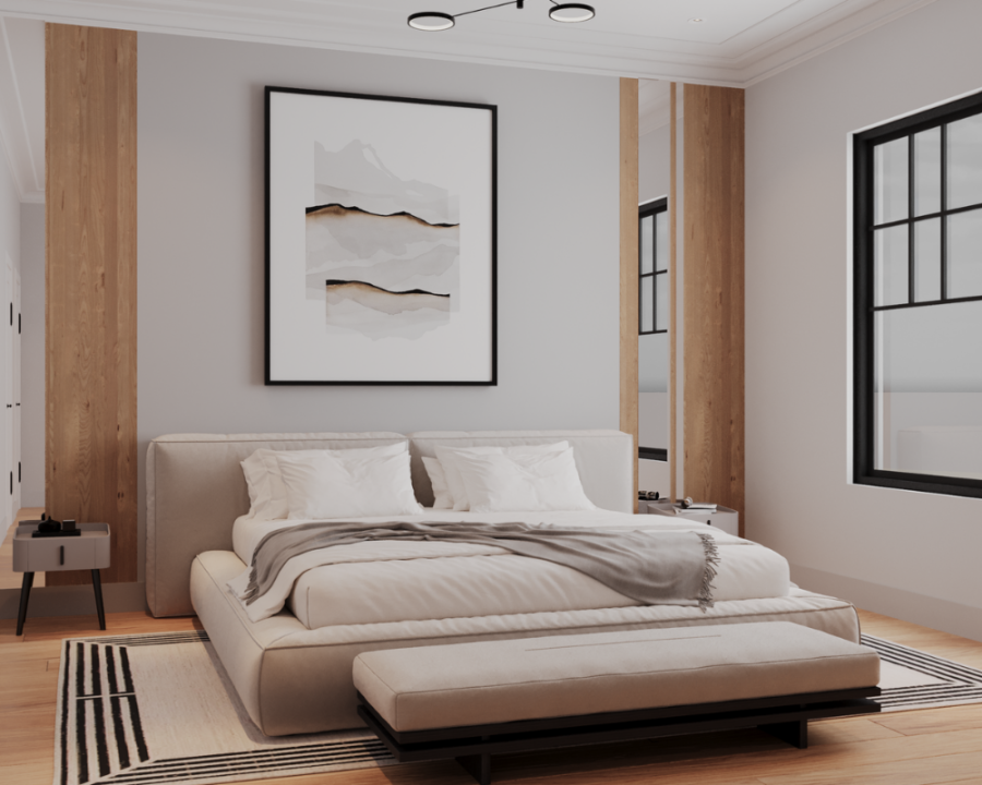 Rendu 3D détaillé du plan de maison rustique conçu par les architectes de Pammax Design, montrant l'architecture.