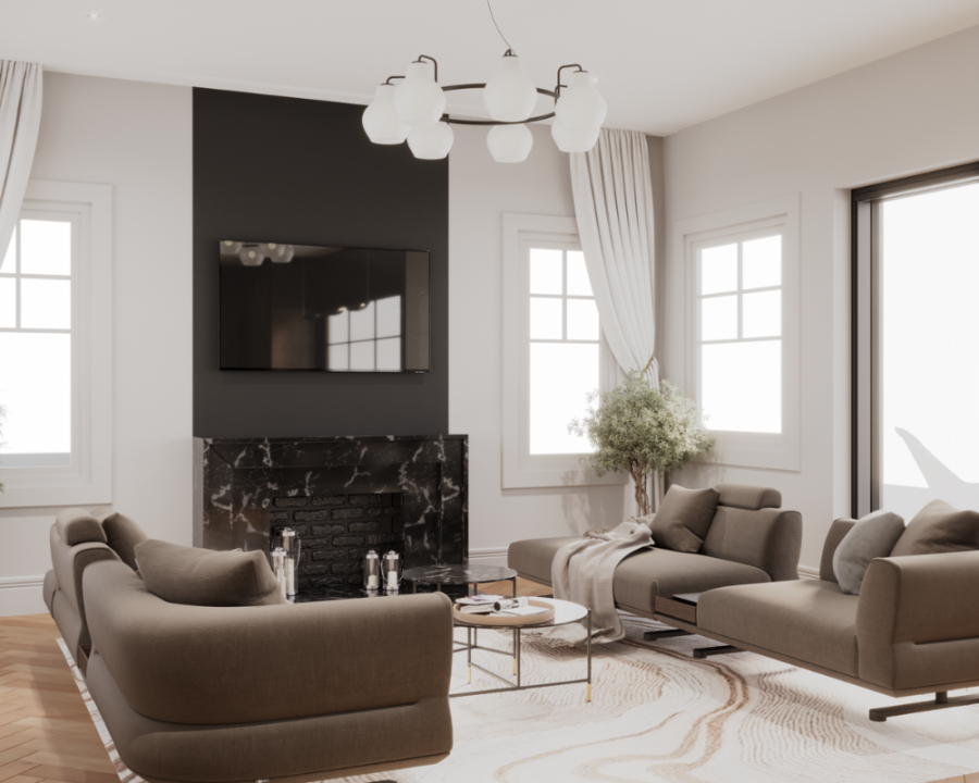 Rendu 3D détaillé du plan de maison Champêtre conçu par les architectes de Pammax Design, montrant l'architecture.